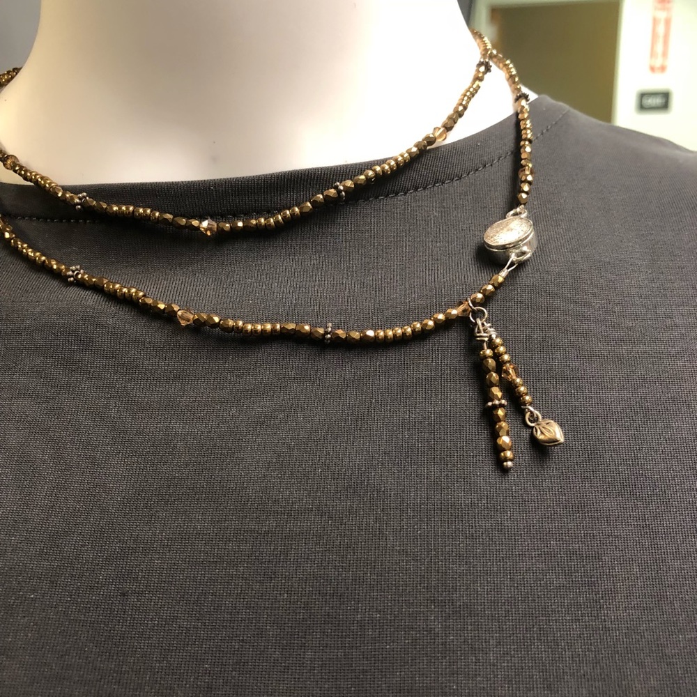 Bronze beaded necklace/bracelet